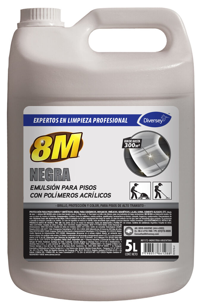 8M NEGRA 4x5L - CERA EMULSIONADA CON POLÍMEROS ACRÍLICOS (ROJA - NEGRA)